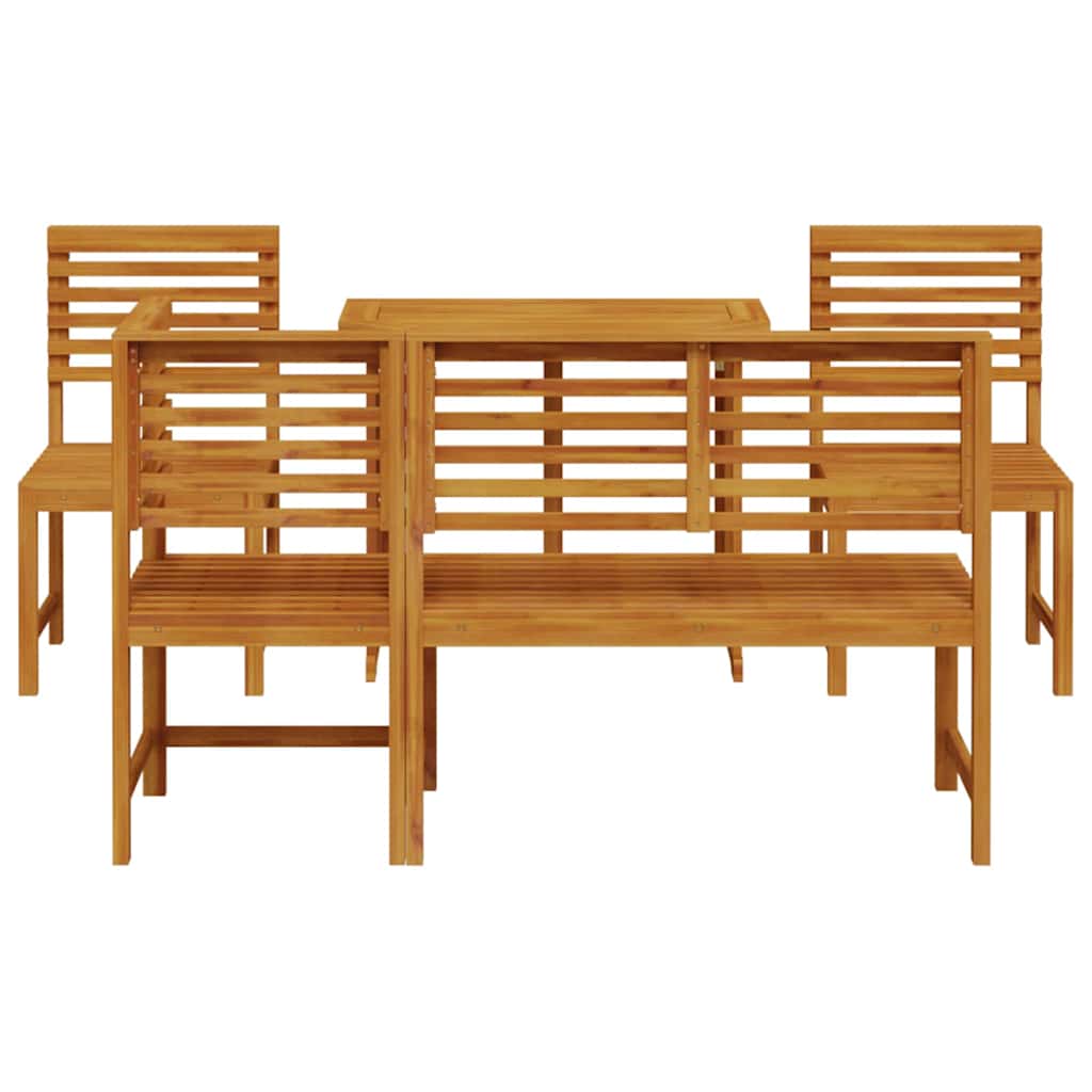 5-teiliges Garten-Esszimmer-Set – Aus solidem Akazienholz